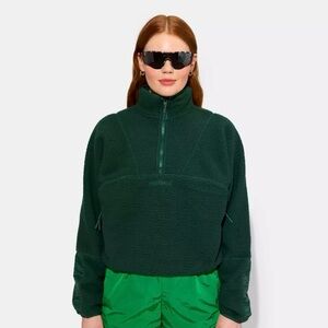 Halfdays Pieper Fleece Pullover in Forest Green Size Small
